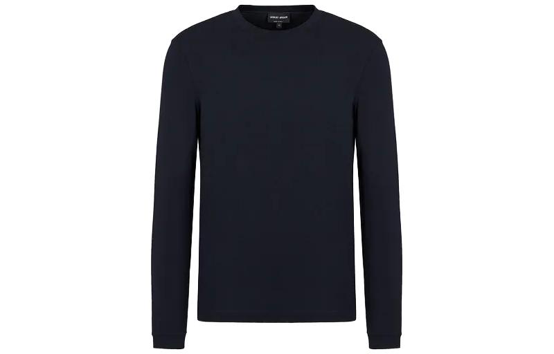 Giorgio Armani Armani Blue Solid Color Crewneck Knit Sweatshirt Long Sleeve 3GST51SJP4Z1-UBSG