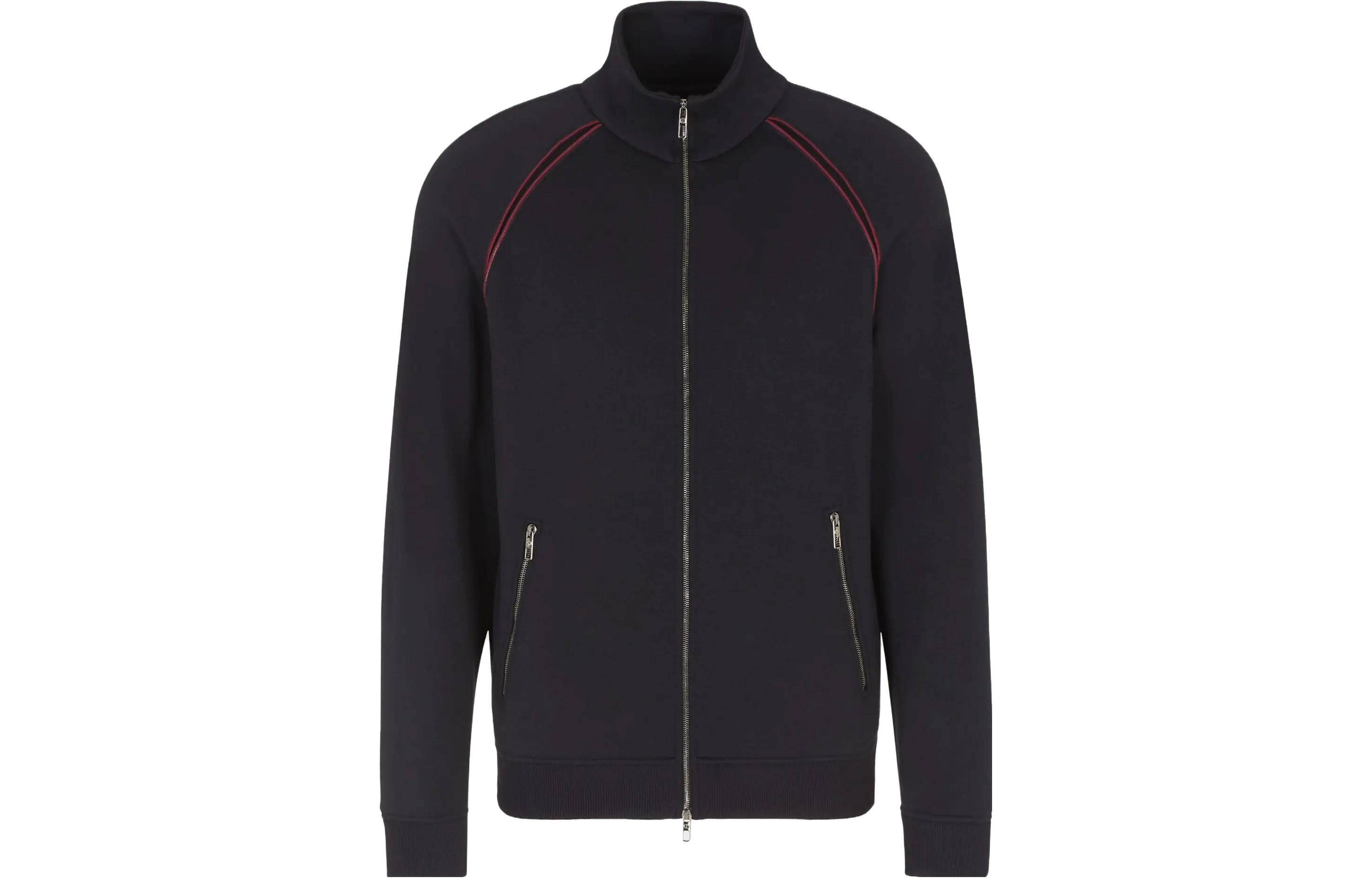 Giorgio Armani Armani Embroidered Logo Stand Collar Long Sleeve Jacket 3RSB80-SJL7Z-UBUV