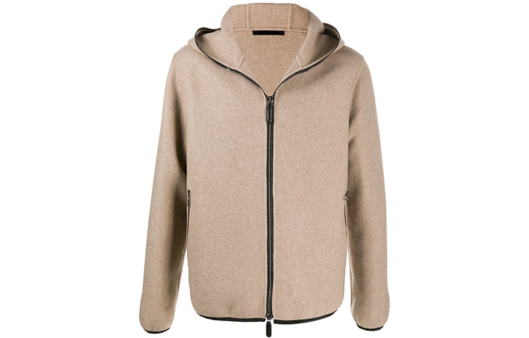 Giorgio Armani Armani FW21 Contrast-Trim Hooded Jacket Khaki 0WGOB03WT009NU6MJ