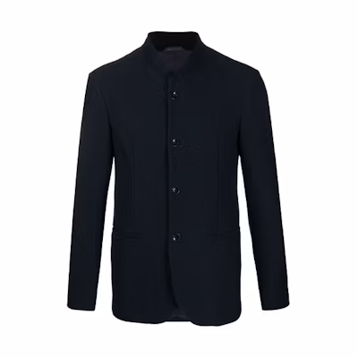 Giorgio Armani Armani FW21 Embossed Tech Fabric Single-Breasted Jacket Men’s Navy Blue 0WGGG0GTJ0008