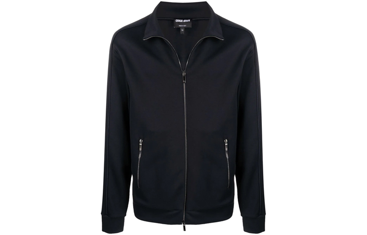 Giorgio Armani Armani FW21 Logo Patch Track Jacket Men’s Black 6KSB70SJPHZ