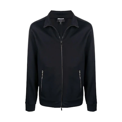 Giorgio Armani Armani FW21 Logo Patch Track Jacket Men’s Black 6KSB70SJPHZ
