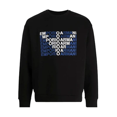 Giorgio Armani Armani FW21 Logo Print Crewneck Pullover Sweatshirt Black 6HSM55-SJHJZ-U9SA