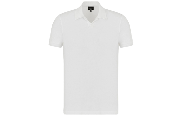Giorgio Armani Armani FW21 White Stretch Jersey Solid Polo Shirt. 3GSF51SJP4ZU090