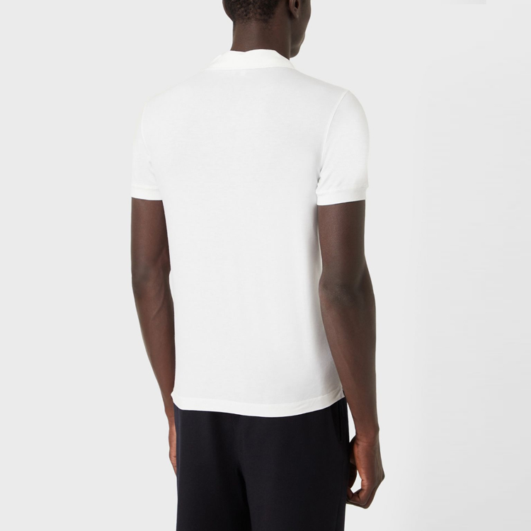 Shop ジョルジオアルマーニ FW21 ホワイト ストレッチジャージー ポロシャツ. 3GSF51SJP4ZU090