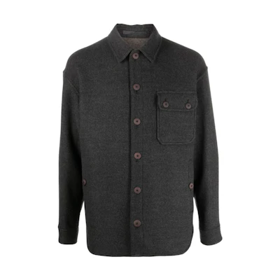 Giorgio Armani Armani FW22 Grey Long-Sleeve Jacket with Pocket Flap and Collar 2WGCC03RT03MXF8V6
