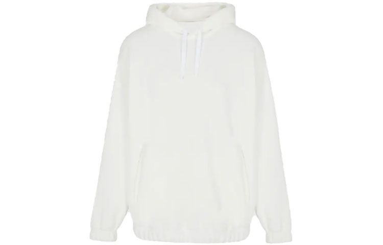 Giorgio Armani Armani FW22 Oversized Solid Drawstring Hoodie - White 3LSM6G-SJL6Z-U1AX