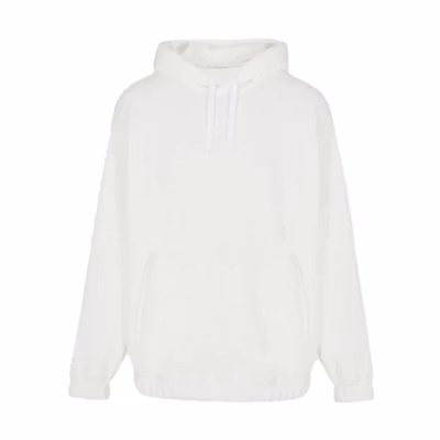Giorgio Armani Armani FW22 Oversized Solid Drawstring Hoodie - White 3LSM6G-SJL6Z-U1AX