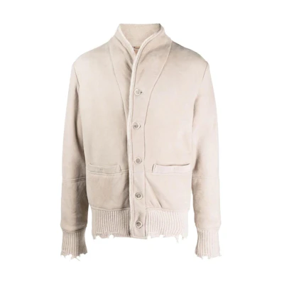 Giorgio Armani Armani FW22 Solid Color Frayed Pocket Long-Sleeve Jacket White () GU23F14097MEVLFLAX