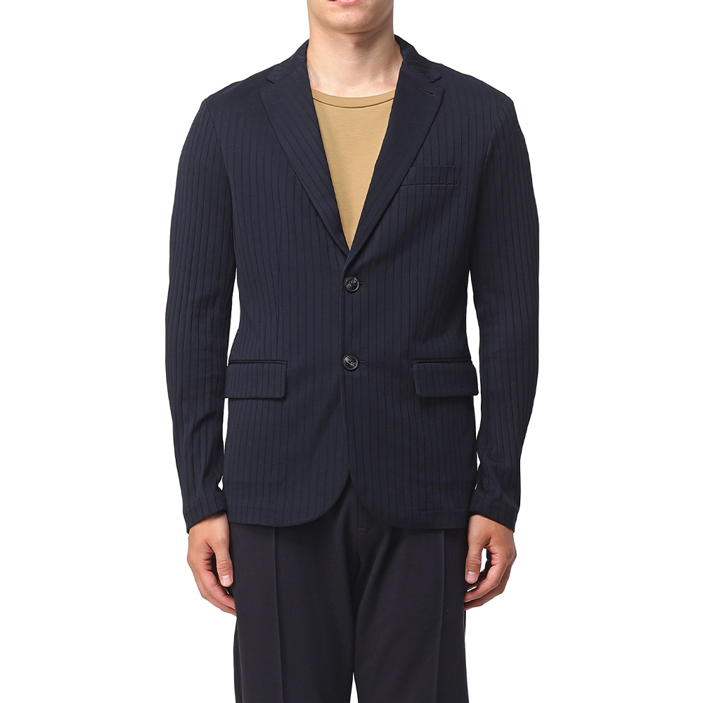Giorgio Armani Armani FW23 Striped Single-Breasted Collar Long Sleeve Jacket Men Blue 6R1GQ3-1JGYZ-09N3