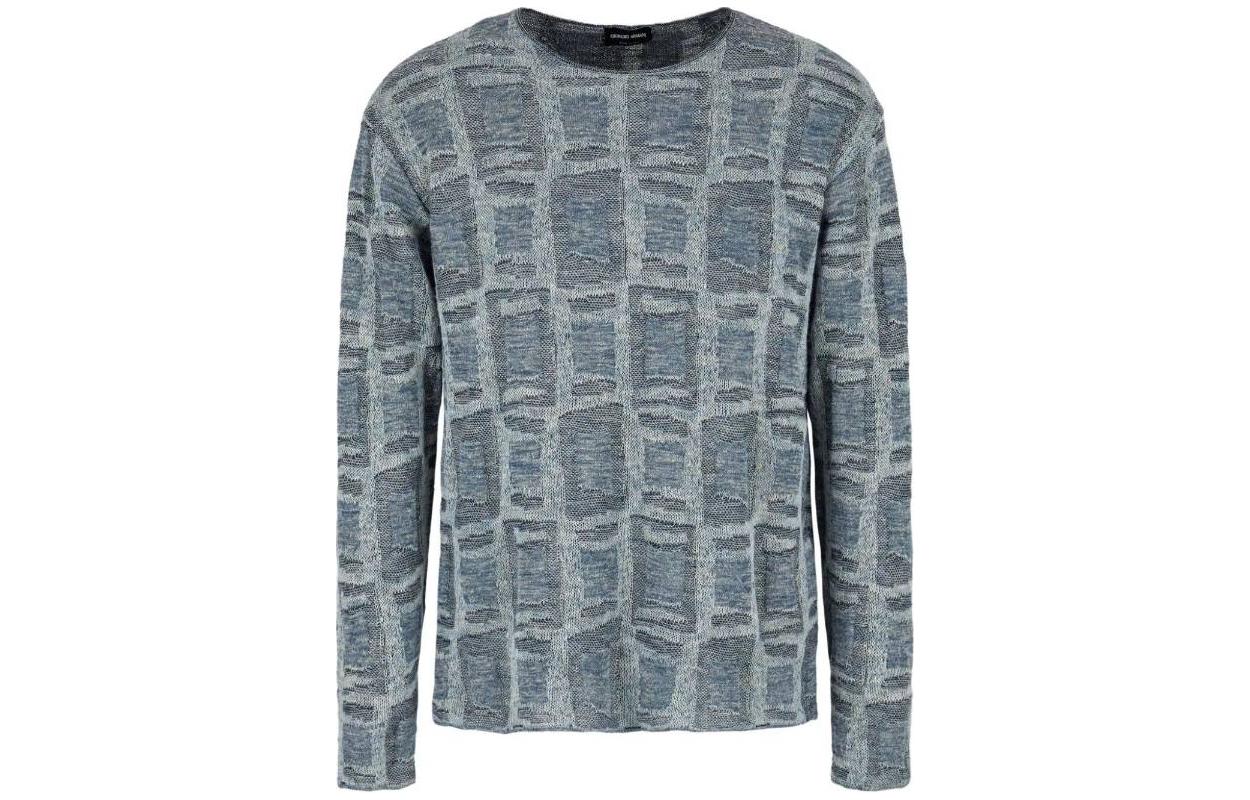 Giorgio Armani Armani Gray Jacquard Crewneck Sweatshirt 3DSM30-SM32Z-PZG7