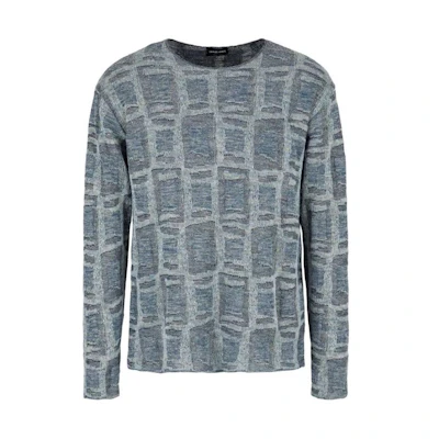 Giorgio Armani Armani Gray Jacquard Crewneck Sweatshirt 3DSM30-SM32Z-PZG7