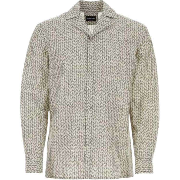 Giorgio Armani Armani Gray Twisted Pattern Print Long-Sleeve Loose Blended Jacket 4SGCC0ADT050APZ01