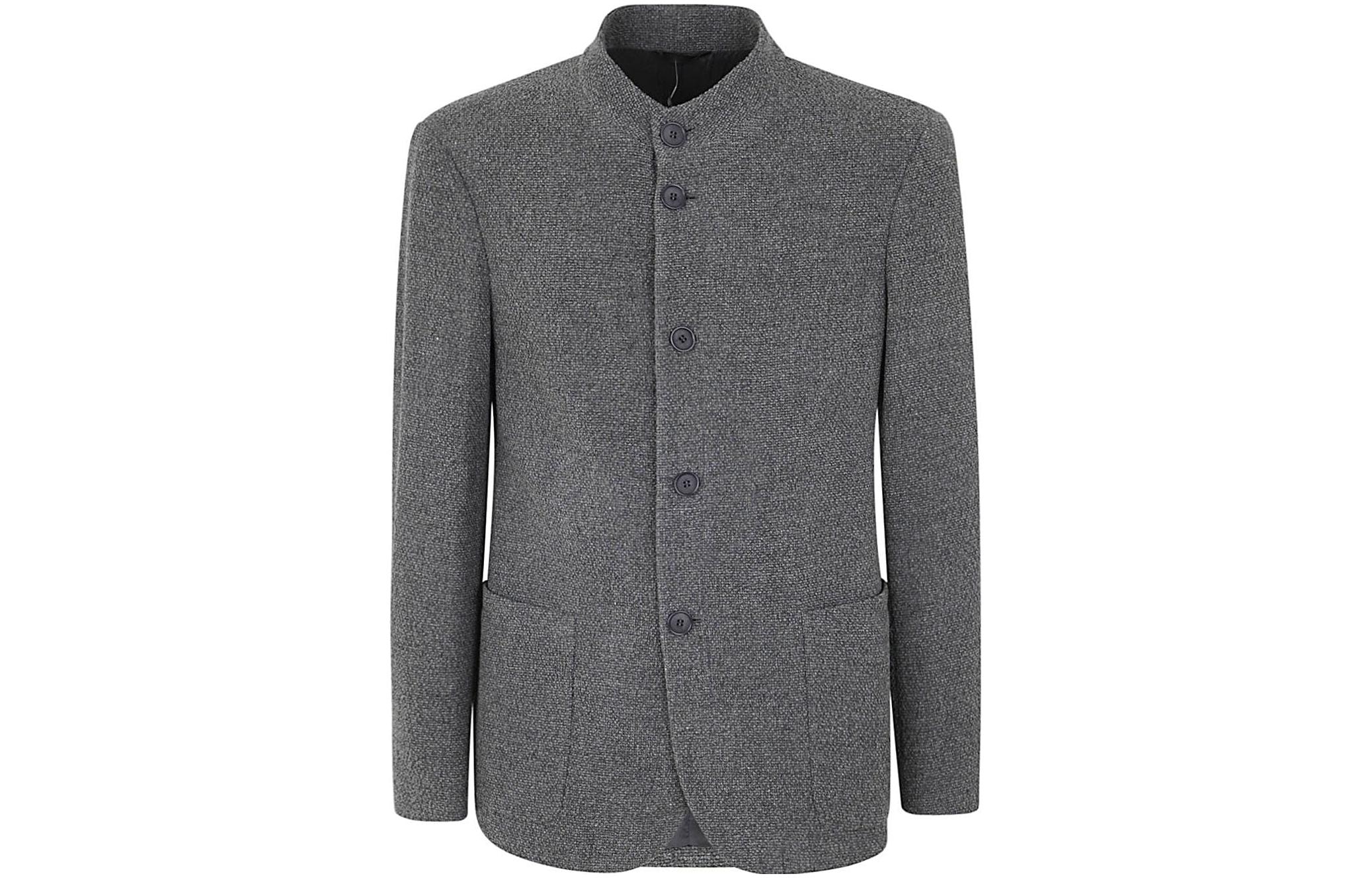 Giorgio Armani Armani Grey Single-Breasted Long-Sleeve Jacket 3WGGG11UT03I7-U8TJ
