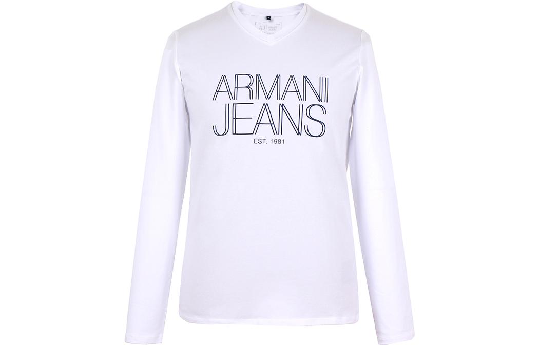 Giorgio Armani ARMANI JEANS SS23 Letter Logo Print Crewneck Long Sleeve T-Shirt Men 6X6T11-6JOAZ-1100