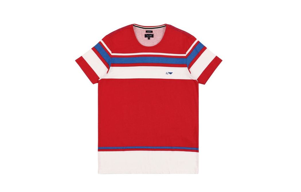 Giorgio Armani Armani Jeans SS23 Slim-Fit Letter Print Red Short Sleeve T-Shirt A6H05MR-9B