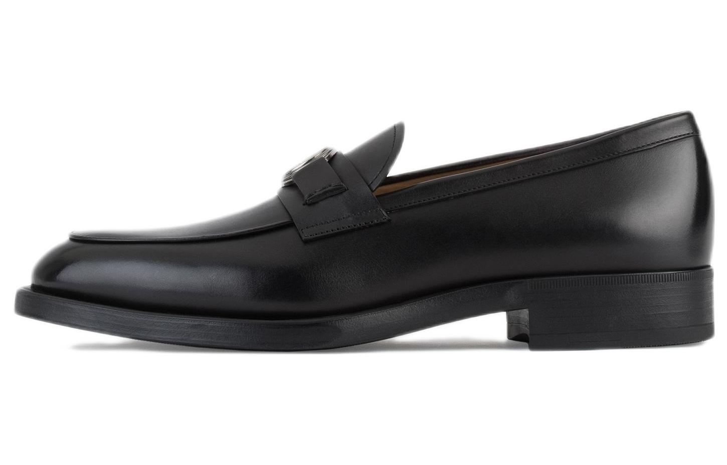 Giorgio Armani Armani Leather Slip-On Casual Shoes Black X2A392XF222100002