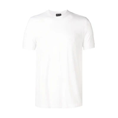 Giorgio Armani Armani Logo Embroidered Crewneck White T-Shirt 3GST52S-JP4Z-U090