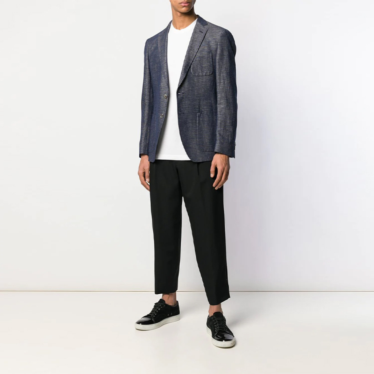 Lookbook ジョルジオアルマーニ ロゴ刺繍 クルーネック ホワイト Tシャツ 3GST52S-JP4Z-U090