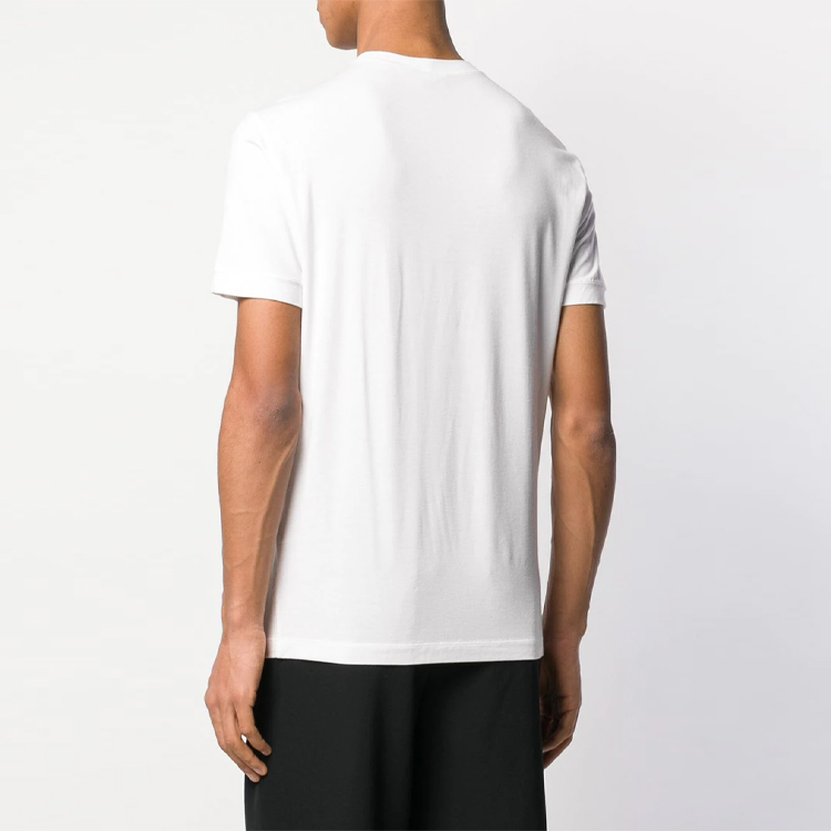 Shop ジョルジオアルマーニ ロゴ刺繍 クルーネック ホワイト Tシャツ 3GST52S-JP4Z-U090