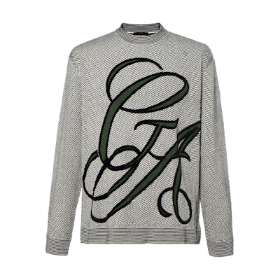 Giorgio Armani Armani Logo Print Crewneck Long Sleeve Sweatshirt Grey () 6KSMB5SMB4ZPZD6