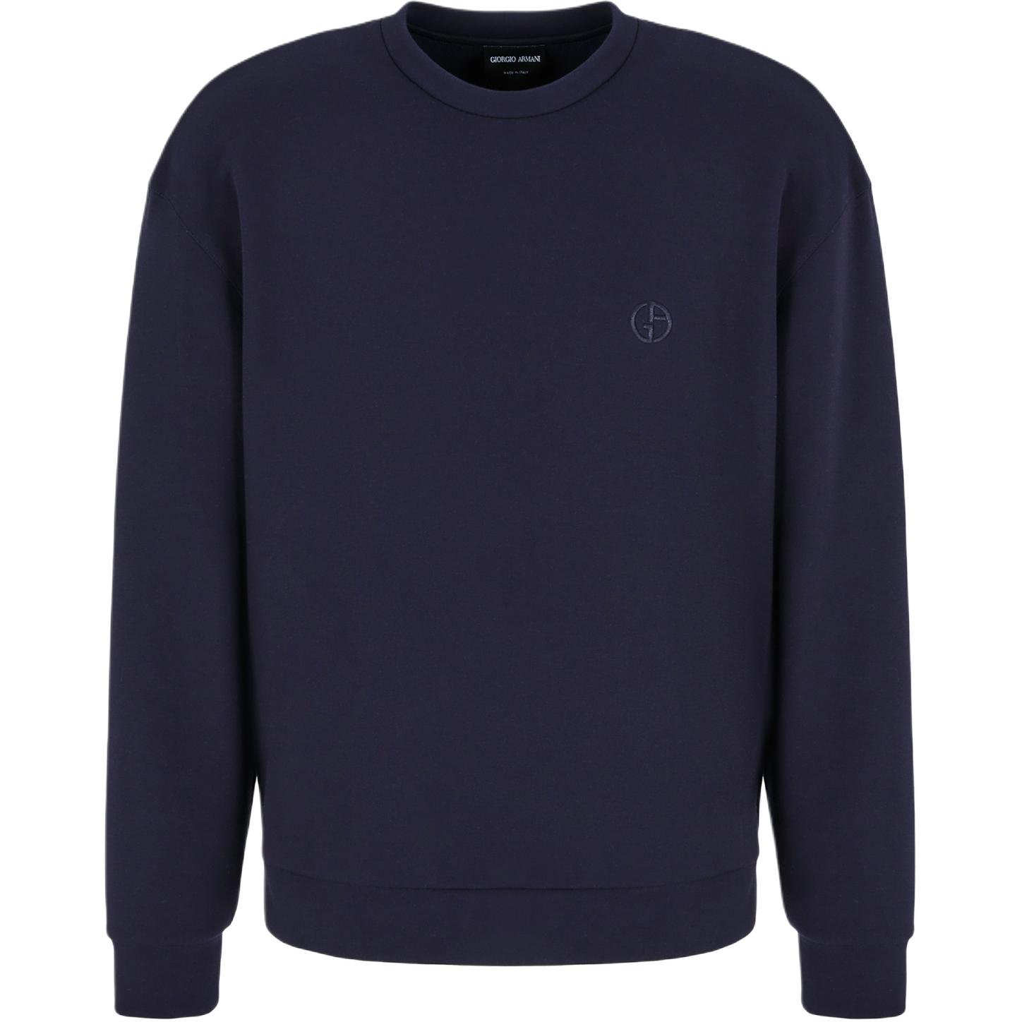 Giorgio Armani Armani Men’s Crewneck Logo Embroidered Sweatshirt in Ultramarine Blue GM000328-TE11705-UB115