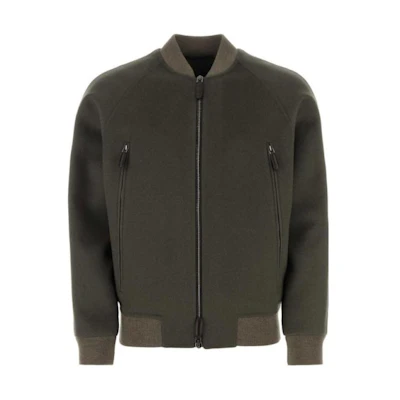 Giorgio Armani Armani Solid Color Baseball Collar Zip-Up Jacket 3WGOB0AST0184-U8RE