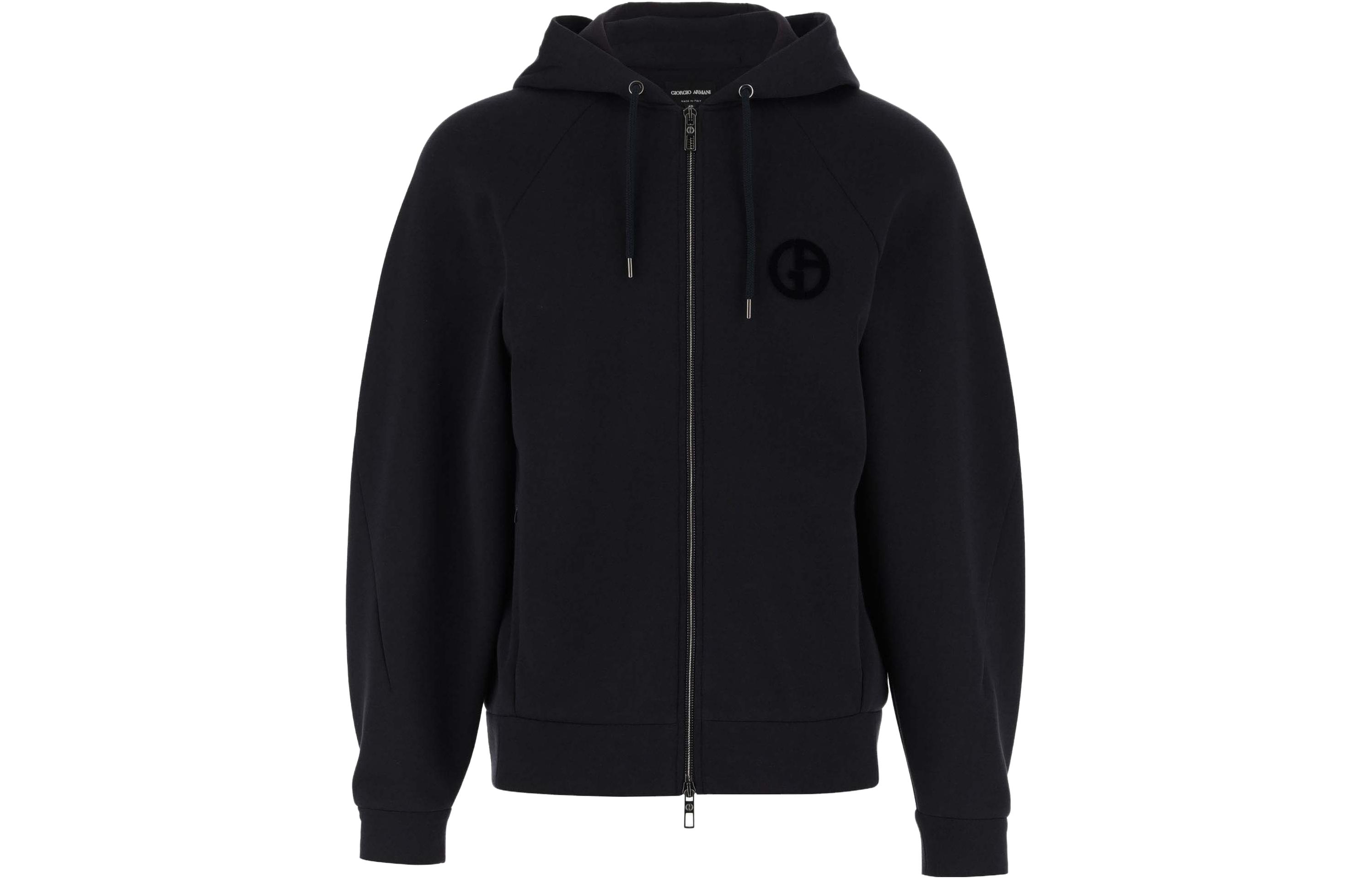 Giorgio Armani Armani Solid Color Zip-Up Hoodie Jacket - Dark Gray 6RSB56-SJSXZ-UBVN