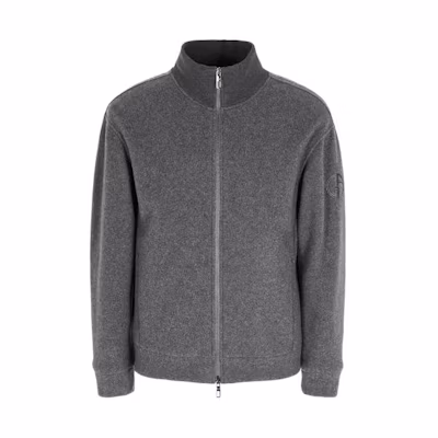 Giorgio Armani Armani Solid Color Zip-Up Stand Collar Jacket - Grey 6RSB52-SJSFZ1-U8QQ