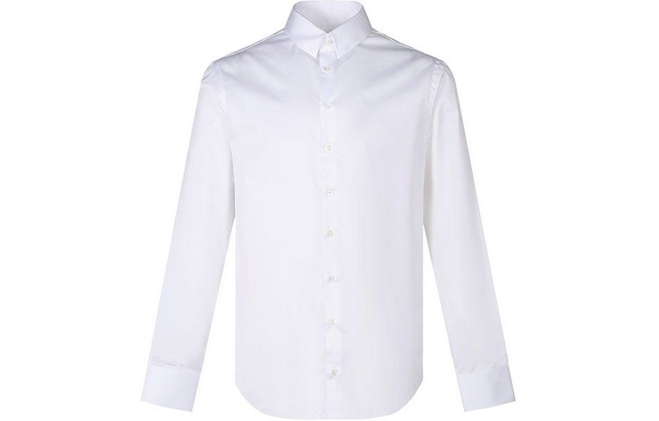 Order Giorgio Armani Kemeja Lengan Panjang Katun Putih Straight-Cut SS22 8WGCCZMN-TZ064-U0BN