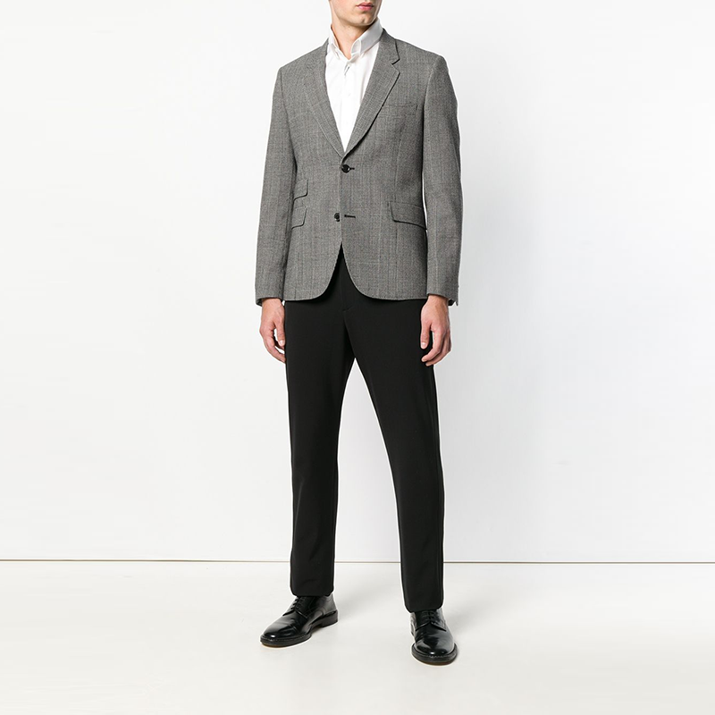 Shop Giorgio Armani Kemeja Lengan Panjang Katun Putih Straight-Cut SS22 8WGCCZMN-TZ064-U0BN