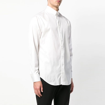 Giorgio Armani Kemeja Lengan Panjang Katun Putih Straight-Cut SS22 8WGCCZMN-TZ064-U0BN Details for Giorgio Armani Kemeja Lengan Panjang Katun Putih Straight-Cut SS22 8WGCCZMN-TZ064-U0BN