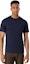 Shop Giorgio Armani SS22 Baju-T Navy Blue Leher Bulat Logo Sulam. 3GST52-SJP4Z-UA3Z