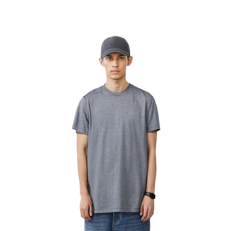 Purchase 조르지오 아르마니 SS22 쉬어 라운드넥 반팔 티셔츠 - 그레이. 3KSM77-SJZHZ-U8EL