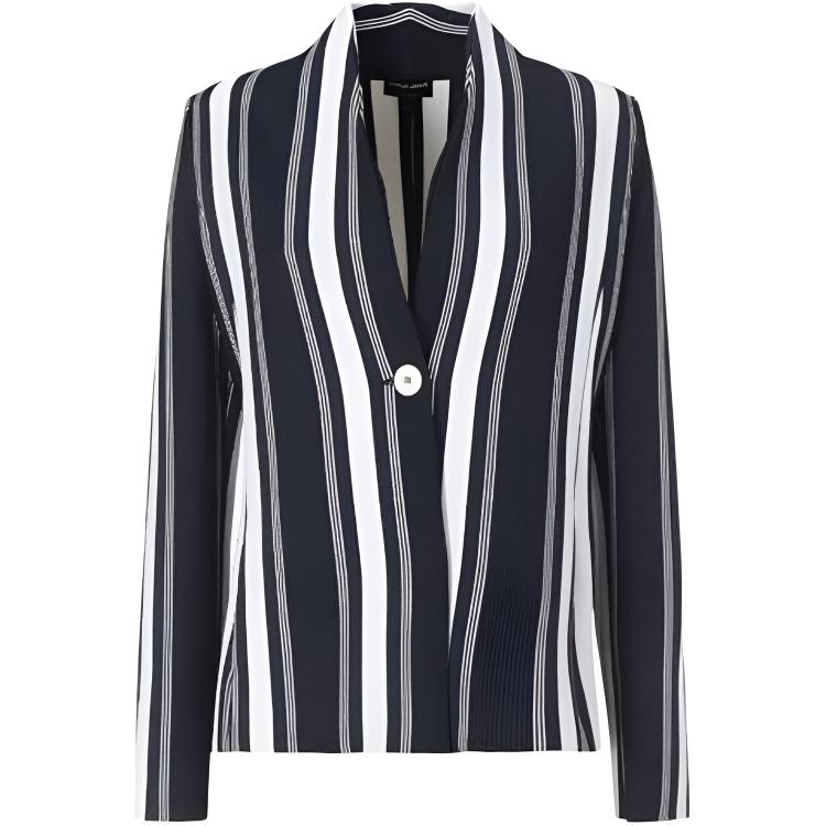 Giorgio Armani Armani SS22 Colorblock Striped Long Sleeve Jacket Black () 3LAGA1AMA1ZPZC2