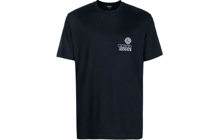 Order Giorgio Armani Kaos Lengan Pendek Crew Neck Loose Fit Navy Blue SS22 3LSM66SJKLZUBWF
