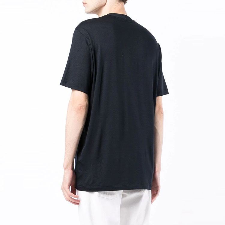 Shop Giorgio Armani Kaos Lengan Pendek Crew Neck Loose Fit Navy Blue SS22 3LSM66SJKLZUBWF