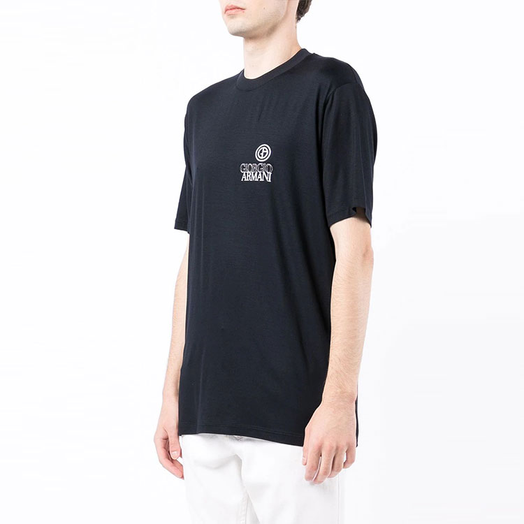 Purchase Giorgio Armani Kaos Lengan Pendek Crew Neck Loose Fit Navy Blue SS22 3LSM66SJKLZUBWF