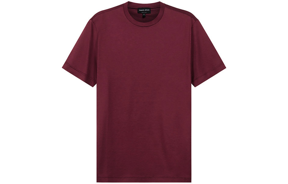 Giorgio Armani Armani SS22 Sheer Solid Color Round Neck T-Shirt Brick Red - 3KSM77-SJZHZ-U5VA