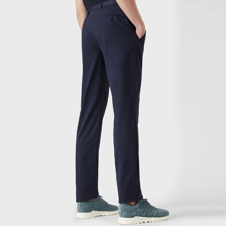 Shop Giorgio Armani Armani SS23  Navy Solid Pocket Straight-Leg Casual Pants. 0SGPP0A-IT02EY-UBS7