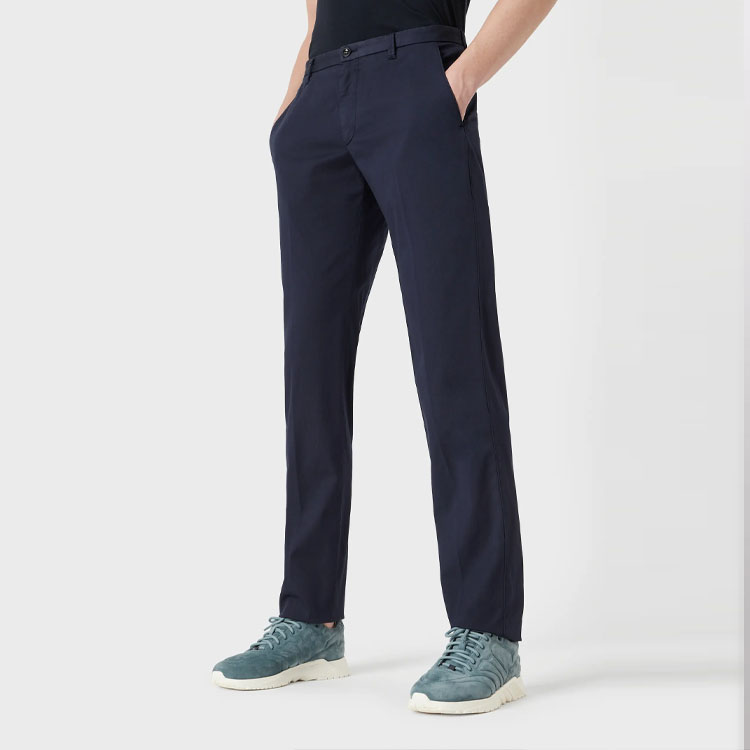 Purchase Giorgio Armani Armani SS23  Navy Solid Pocket Straight-Leg Casual Pants. 0SGPP0A-IT02EY-UBS7