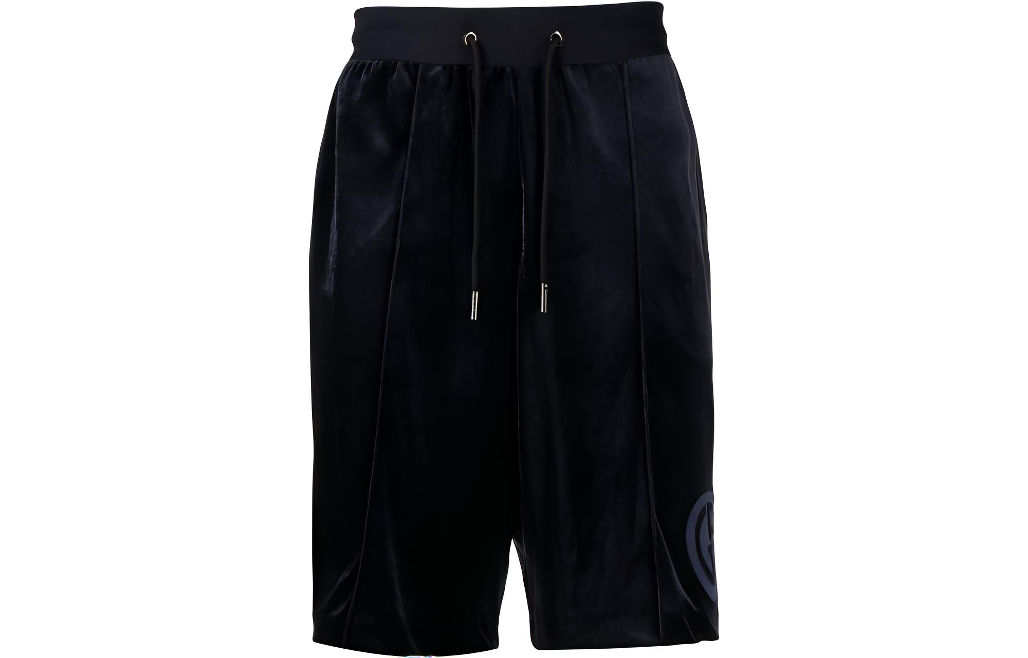 Giorgio Armani Armani SS23  Solid Logo Drawstring Casual Shorts Black 6LSP70SJMSZUBUL