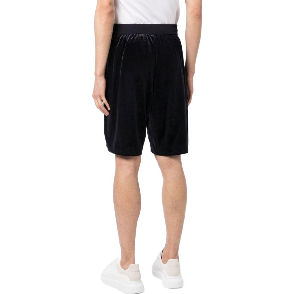 Shop Giorgio Armani SS23 Celana Pendek Kasual Logo Solid dengan Tali Serut Hitam 6LSP70SJMSZUBUL