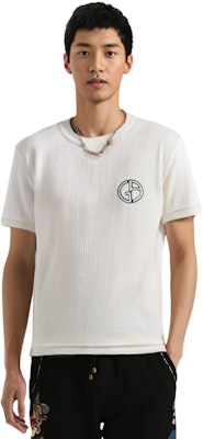 Giorgio Armani SS23 白色網眼短袖刺繡標誌T恤 3RSM90-SJFJZ-U13Q Shop Giorgio Armani SS23 白色網眼短袖刺繡標誌T恤 3RSM90-SJFJZ-U13Q