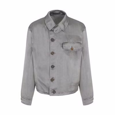 Giorgio Armani Armani SS23 Solid Color Button-Up Blazer Jacket - Gray 3SGOB09IT03ZHU8L0