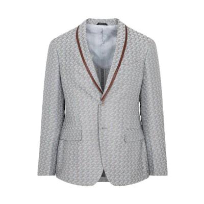 Giorgio Armani Armani Striped Tailored Grey Blazer 3SGGG10GT03ZGF8NC