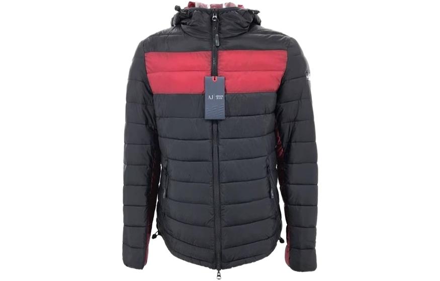 Giorgio Armani Black Cotton Zip-Up Hoodie Jacket Z6B03XH-1K