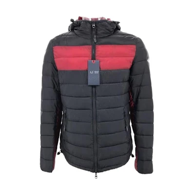 Giorgio Armani Black Cotton Zip-Up Hoodie Jacket Z6B03XH-1K
