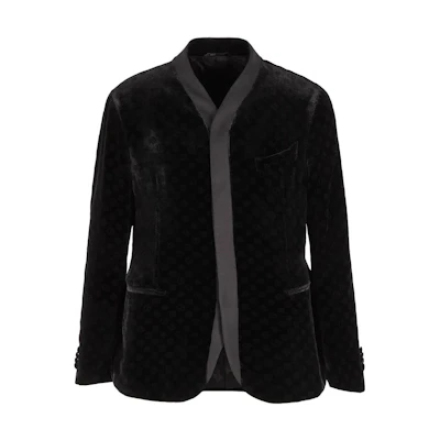 Giorgio Armani Black Single-Breasted Logo Print Long-Sleeve Jacket 3WGGG1-45T04-DU1UC99