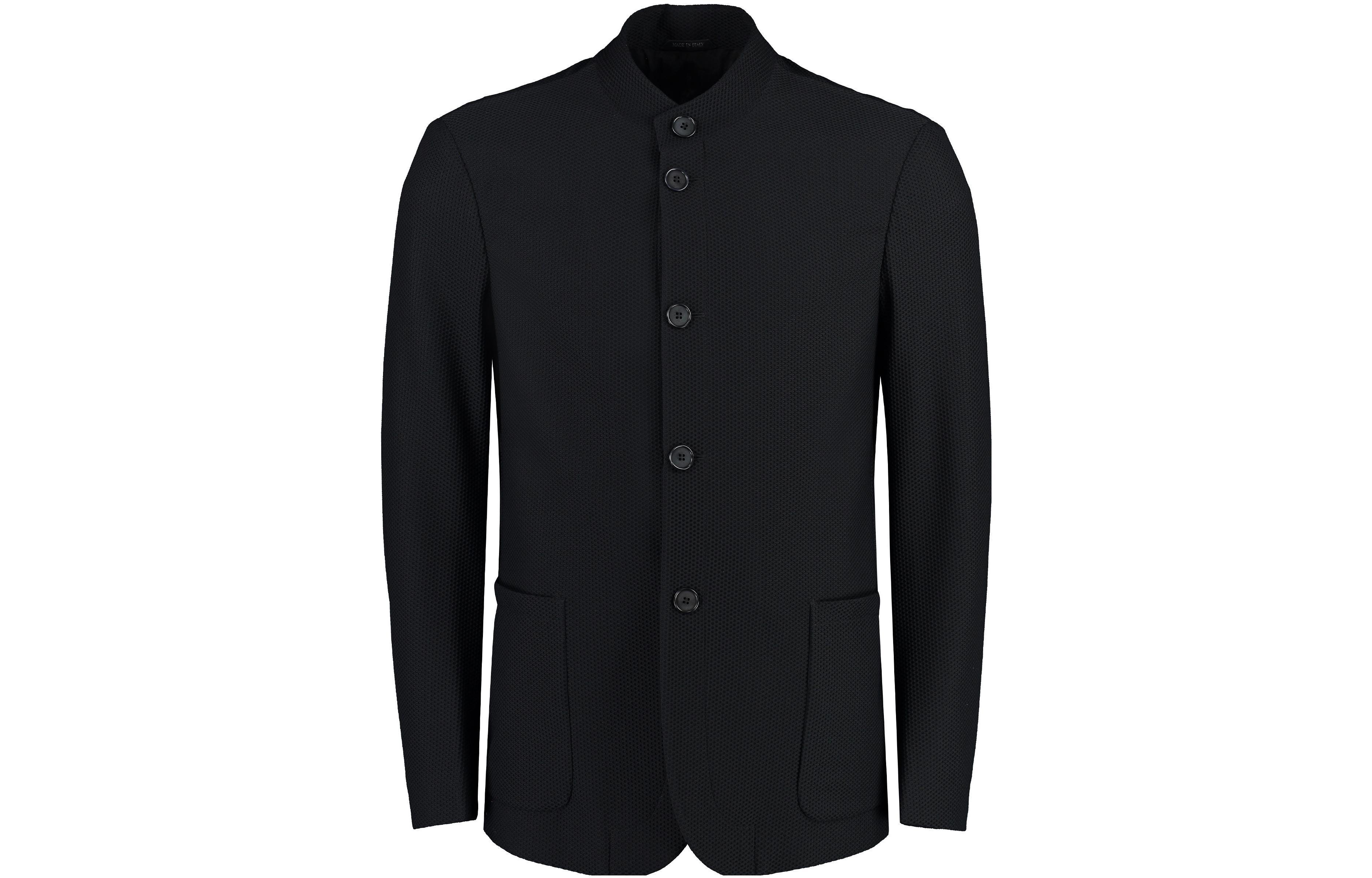 Giorgio Armani Black Solid Casual Crewneck Long-Sleeve Jacket 3WGGG11UJ0008-UC99